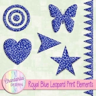 Free design elements in a royal blue leopard print style.