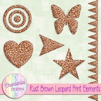 Free design elements in a rust brown leopard print style.