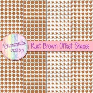 rust brown offset shapes digital papers