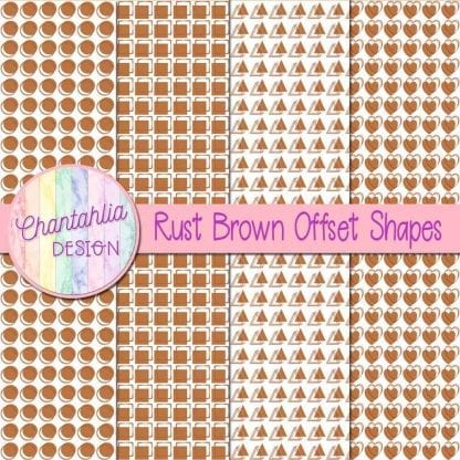 rust brown offset shapes digital papers