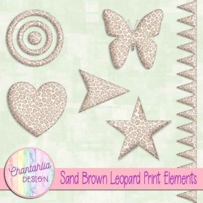 Free design elements in a samd brown leopard print style.