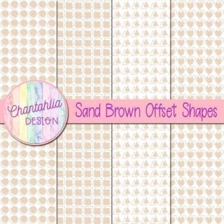 sand brown offset shapes digital papers