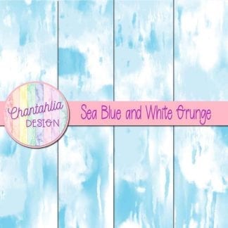 Free sea blue and white grunge digital papers
