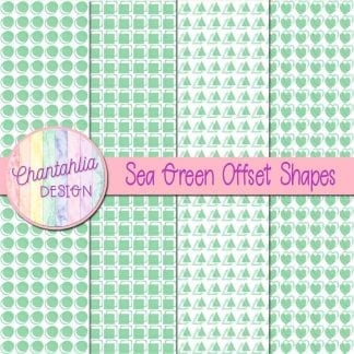sea green offset shapes digital papers