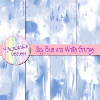 Free sky blue and white grunge digital papers