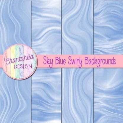 Free sky blue swirly backgrounds digital papers