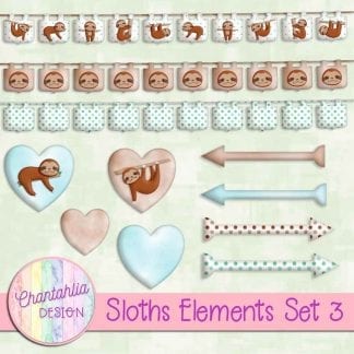 Free design elements in a Sloths theme