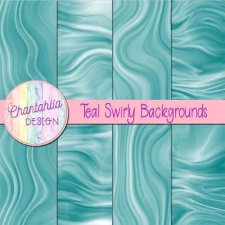 Free teal swirly backgrounds digital papers