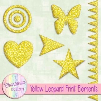 Free design elements in a yellow leopard print style.