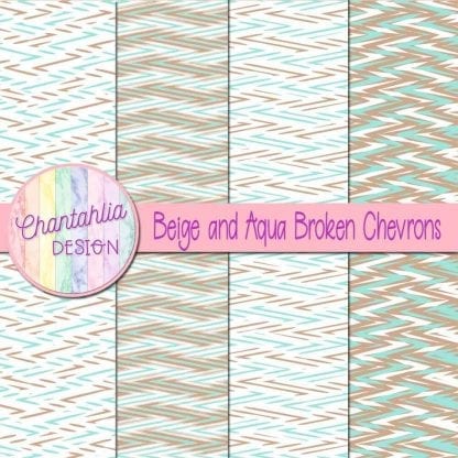 Free beige and aqua broken chevrons digital papers