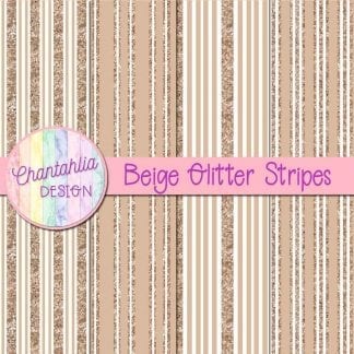 Free beige digital papers with glitter stripes designs