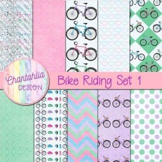 Free digital papers in a Bike Riding theme.