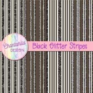 Free black digital papers with glitter stripes designs