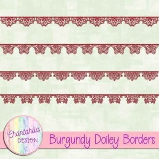 free burgundy doiley borders