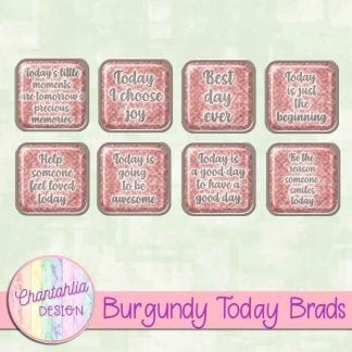 Free burgundy brads in a motivational today theme.