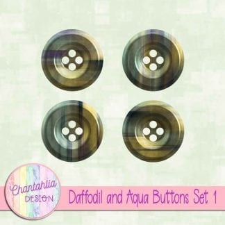 Free daffodil and aqua buttons