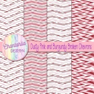 Free dusty pink and burgundy broken chevrons digital papers