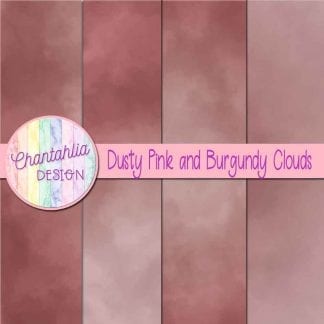 Free dusty pink and burgundy clouds digital papers