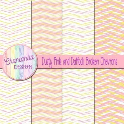 Free dusty pink and daffodil broken chevrons digital papers