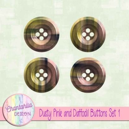 Free dusty pink and daffodil buttons