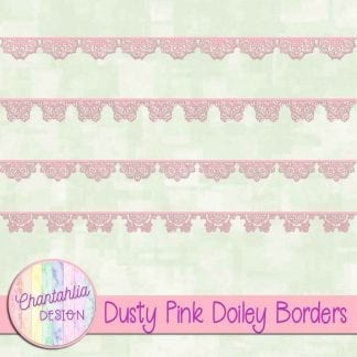 free dusty pink doiley borders