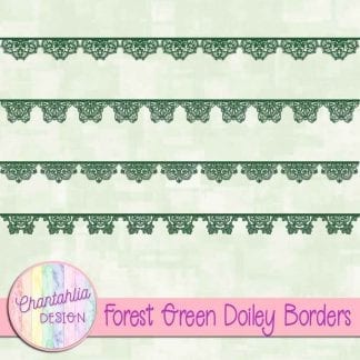 free forest green doiley borders