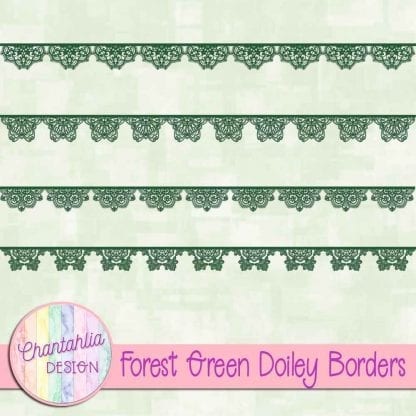 free forest green doiley borders