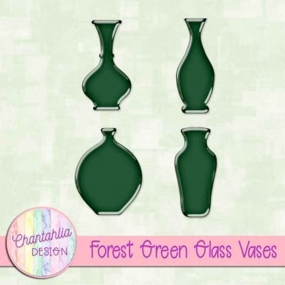 Free forest green glass vases
