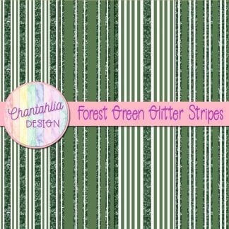 Free forest green digital papers with glitter stripes designs