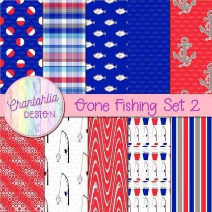 Free digital papers in a Gone Fishing theme.