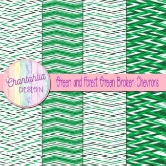 Free green and forest green broken chevrons digital papers