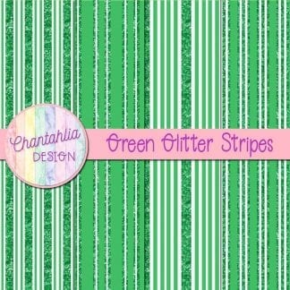 Free green digital papers with glitter stripes designs