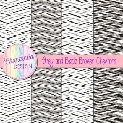 Free grey and black broken chevrons digital papers