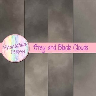 Free grey and black clouds digital papers