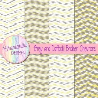 Free grey and daffodil broken chevrons digital papers