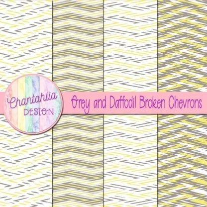 Free grey and daffodil broken chevrons digital papers