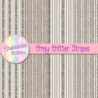 Free grey digital papers with glitter stripes designs
