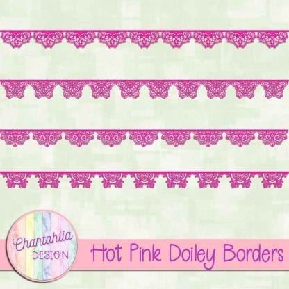 free hot pink doiley borders