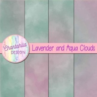 Free lavender and aqua clouds digital papers