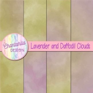 Free lavender and daffodil clouds digital papers