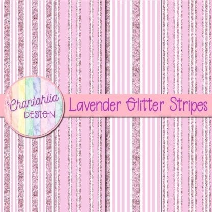 Free lavender digital papers with glitter stripes designs