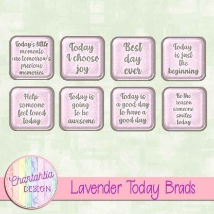 Free lavender brads in a motivational today theme.