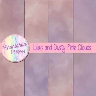 Free lilac and dusty pink clouds digital papers