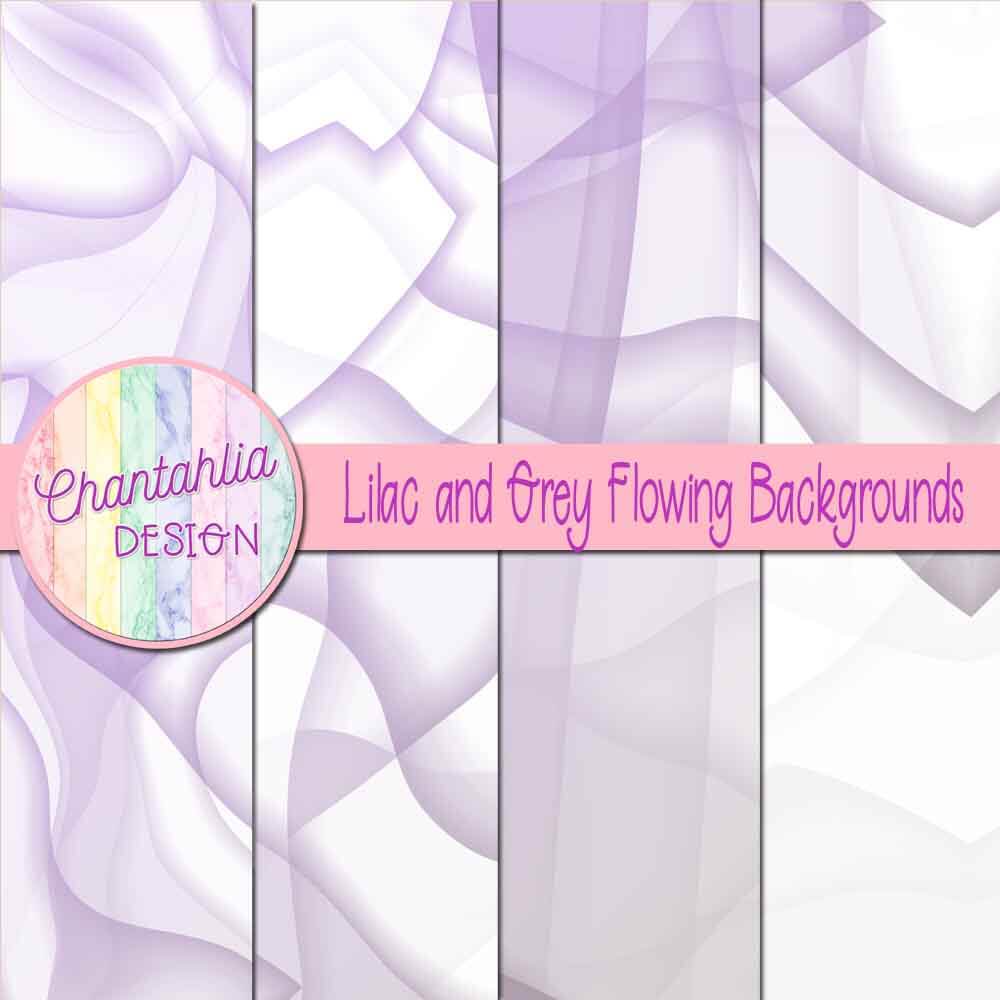 Free Lilac and Grey Digital Paper Backgrounds with Flowing Designs