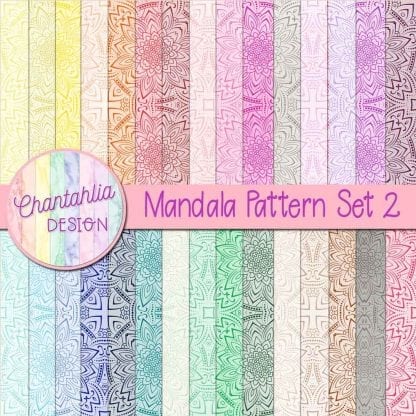 Free digital papers featuring a mandala pattern design.