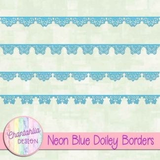 free neon blue doiley borders