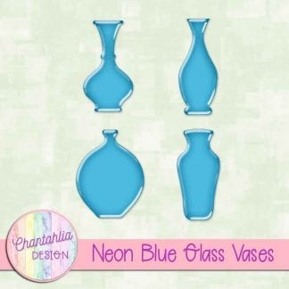 Free neon blue glass vases