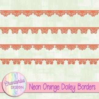 free neon orange doiley borders