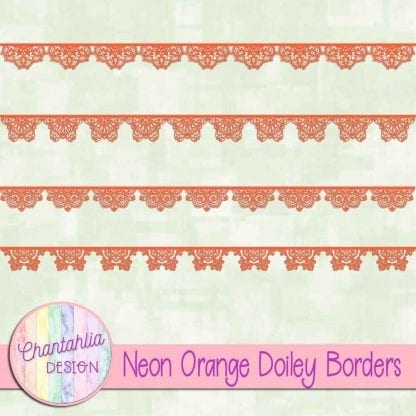 free neon orange doiley borders