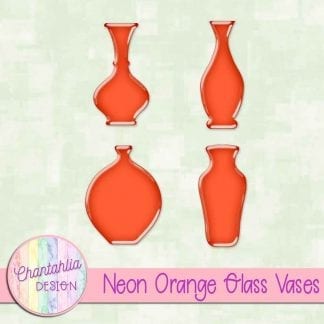 Free neon orange glass vases